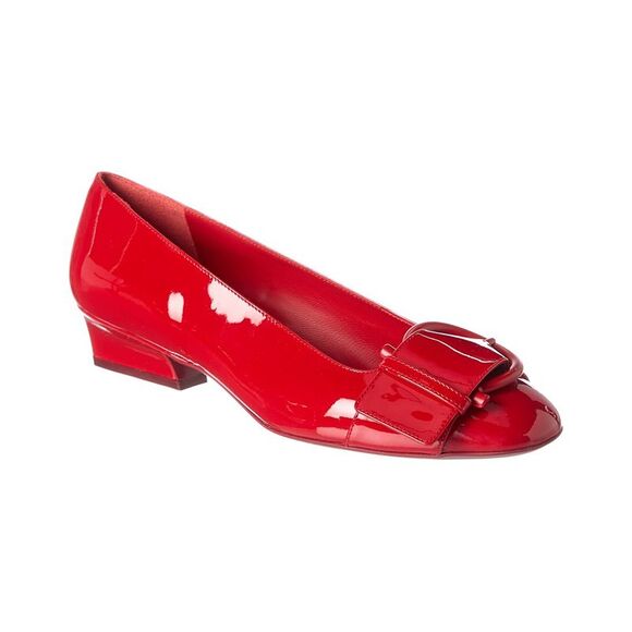 Ferragamo Bessie Patent Pump Red